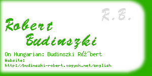 robert budinszki business card